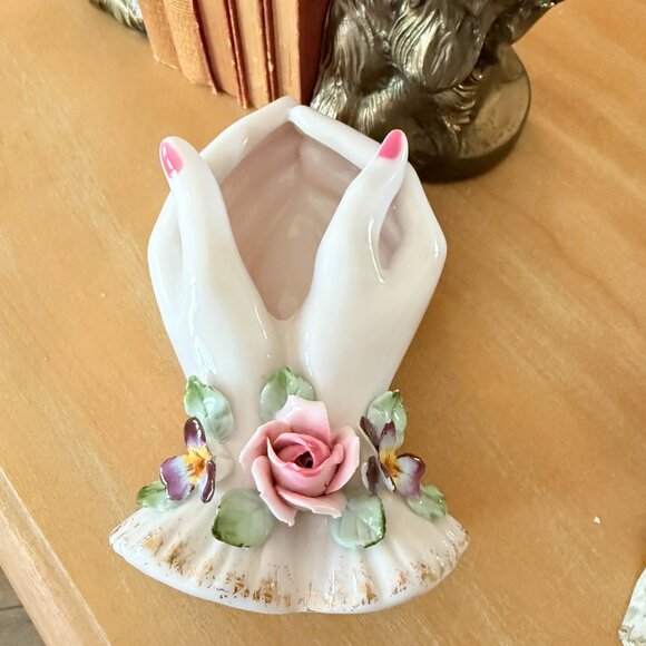 Vintage Lefton "Pair of Hands Trinket Dish" - Picture 8 of 17